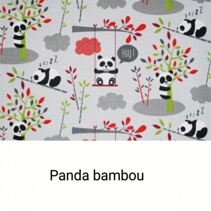 lot de 10 carrés coton lavables motifs panda bambou 