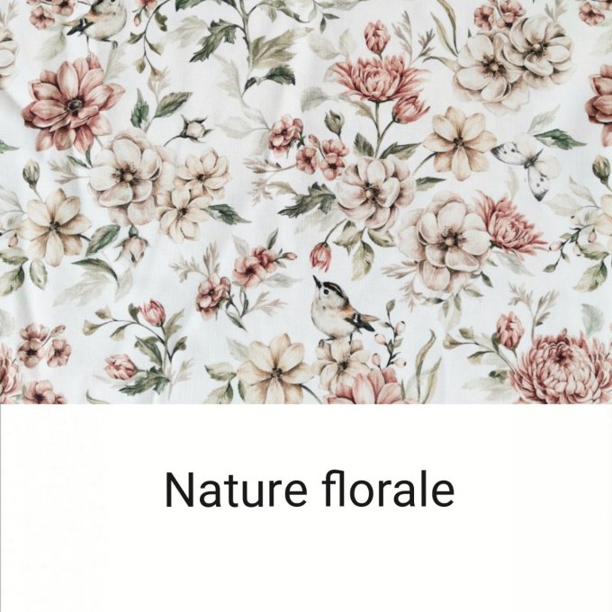 bavoir cantine motifs nature florale unis beige éponge grise